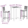 Garden table and stools 3 pieces acacia wood PE rattan gray by vidaXL, Garden sets - Ref: Foro24-3295263, Price: 285,96 €, Di...
