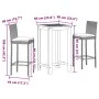 Gartentisch und Hocker 3 Stück Akazienholz PE Rattan grau von vidaXL, Gartensets - Ref: Foro24-3295263, Preis: 263,51 €, Raba...