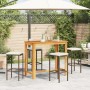 Mesa y taburetes de jardín 5 pzas madera acacia ratán PE marrón de vidaXL, Conjuntos de jardín - Ref: Foro24-3295282, Precio:...
