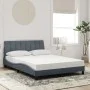 Bed with dark gray velvet mattress 140x200 cm by vidaXL, Beds and slatted bases - Ref: Foro24-3208599, Price: 385,36 €, Disco...
