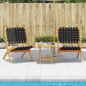 Folding garden chairs 2 pcs acacia wood and black fabric by vidaXL, Garden chairs - Ref: Foro24-366510, Price: 117,19 €, Disc...