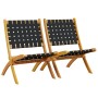 Folding garden chairs 2 pcs acacia wood and black fabric by vidaXL, Garden chairs - Ref: Foro24-366510, Price: 115,29 €, Disc...