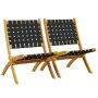 Klappbare Gartenstühle, 2 Stück, Akazienholz und schwarzer Stoff von vidaXL, Gartenstühle - Ref: Foro24-366510, Preis: 117,19...