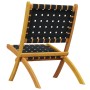 Folding garden chairs 2 pcs acacia wood and black fabric by vidaXL, Garden chairs - Ref: Foro24-366510, Price: 115,29 €, Disc...