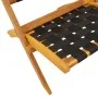 Klappbare Gartenstühle, 2 Stück, Akazienholz und schwarzer Stoff von vidaXL, Gartenstühle - Ref: Foro24-366510, Preis: 117,19...