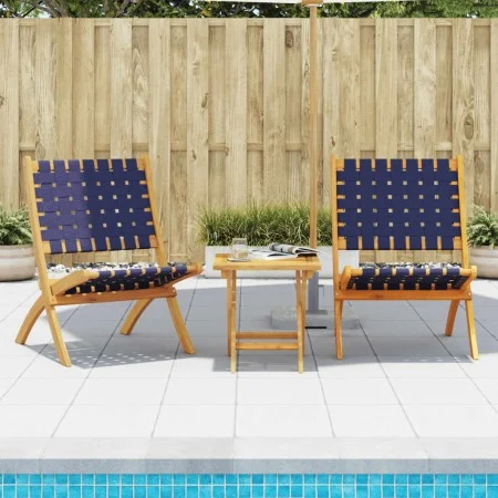 Klappbare Gartenstühle, 2 Stück, Akazienholz und blauer Stoff von vidaXL, Gartenstühle - Ref: Foro24-366512, Preis: 97,96 €, ...