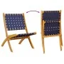Folding garden chairs 2 pcs acacia wood and blue fabric by vidaXL, Garden chairs - Ref: Foro24-366512, Price: 101,62 €, Disco...