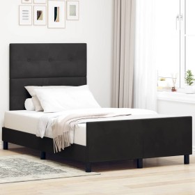Estructura de cama con cabecera Negro 120 x 190 cm Terciopelo
