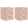 Mesitas de noche 2 unidades acero rosa 34,5x39x44 cm de vidaXL, Mesitas de noche - Ref: Foro24-841622, Precio: 92,96 €, Descu...