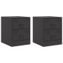 Mesitas de noche 2 unidades acero negro 34,5x39x44 cm de vidaXL, Mesitas de noche - Ref: Foro24-841620, Precio: 88,69 €, Desc...