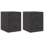 Mesitas de noche 2 unidades acero negro 34,5x39x44 cm de vidaXL, Mesitas de noche - Ref: Foro24-841620, Precio: 87,39 €, Desc...