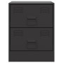 Mesitas de noche 2 unidades acero negro 34,5x39x44 cm de vidaXL, Mesitas de noche - Ref: Foro24-841620, Precio: 88,69 €, Desc...