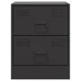 Mesitas de noche 2 unidades acero negro 34,5x39x44 cm de vidaXL, Mesitas de noche - Ref: Foro24-841620, Precio: 87,39 €, Desc...