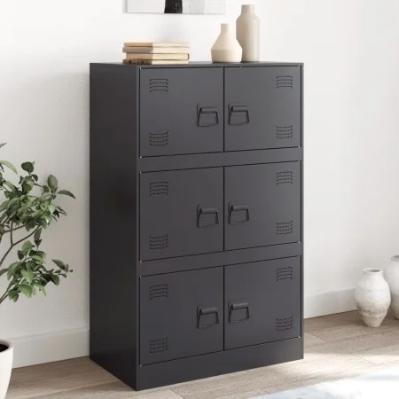 Sideboard aus schwarzem Stahl, 67 x 39 x 107 cm von vidaXL, Sideboards - Ref: Foro24-841655, Preis: 134,95 €, Rabatt: %