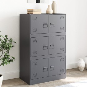 Anthrazitfarbenes Sideboard aus Stahl, 67 x 39 x 107 cm von vidaXL, Sideboards - Ref: Foro24-841657, Preis: 145,32 €, Rabatt: %
