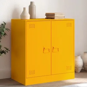 Senfgelbes Sideboard aus Stahl, 67 x 39 x 73 cm von vidaXL, Sideboards - Ref: Foro24-841676, Preis: 103,54 €, Rabatt: %