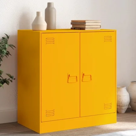 Mustard yellow steel sideboard 67x39x73 cm by vidaXL, Sideboards - Ref: Foro24-841676, Price: 103,54 €, Discount: %