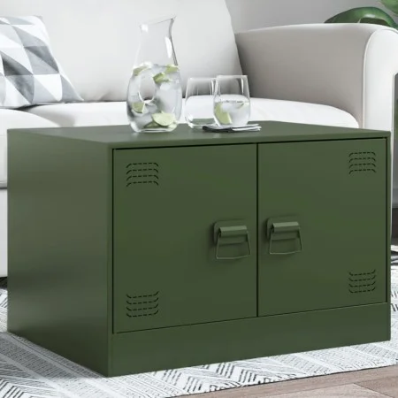Olivgrüner Couchtisch aus Stahl, 67 x 50 x 44 cm von vidaXL, Couchtisch - Ref: Foro24-841731, Preis: 70,59 €, Rabatt: %