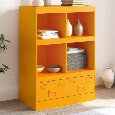 Aparador de acero amarillo mostaza 67x39x95 cm de vidaXL, Aparadores - Ref: Foro24-841802, Precio: 108,57 €, Descuento: %