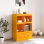 Aparador de acero amarillo mostaza 67x39x95 cm de vidaXL, Aparadores - Ref: Foro24-841802, Precio: 109,57 €, Descuento: %