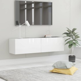 Glänzend weißer Sperrholz-TV-Schrank 120x30x30 cm von vidaXL, TV-Möbel - Ref: Foro24-801496, Preis: 104,54 €, Rabatt: %