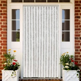 Light gray and white chenille fly curtain 118x220 cm by vidaXL, Mosquito nets for windows - Ref: Foro24-4004879, Price: 81,54...