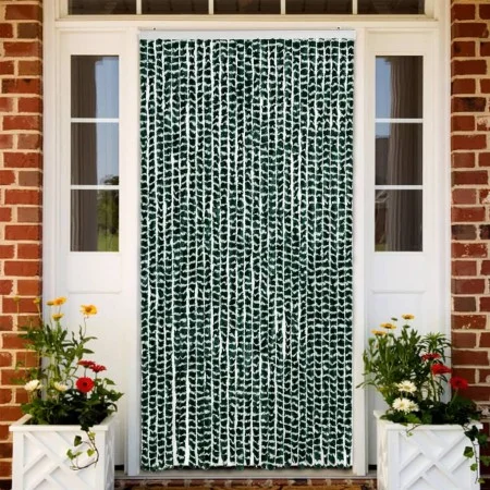Green and white chenille fly curtain 118x220 cm by vidaXL, Mosquito nets for windows - Ref: Foro24-4004887, Price: 75,65 €, D...