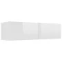 Glossy white plywood TV cabinet 120x30x30 cm by vidaXL, TV Furniture - Ref: Foro24-801496, Price: 102,05 €, Discount: %