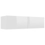 Glänzend weißer Sperrholz-TV-Schrank 120x30x30 cm von vidaXL, TV-Möbel - Ref: Foro24-801496, Preis: 91,29 €, Rabatt: %