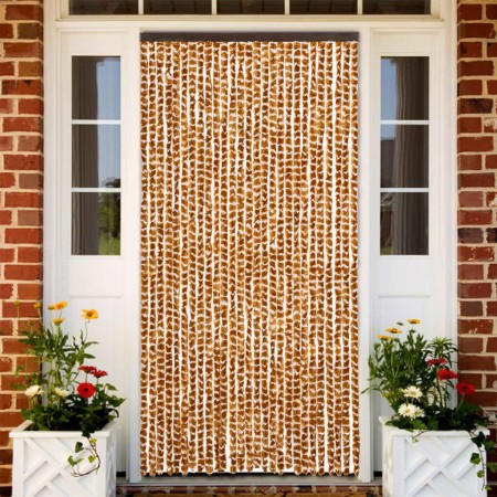 Cortina antimoscas chenilla ocre y blanco 118x220 cm de vidaXL, Mosquiteras para ventanas - Ref: Foro24-4004891, Precio: 76,7...
