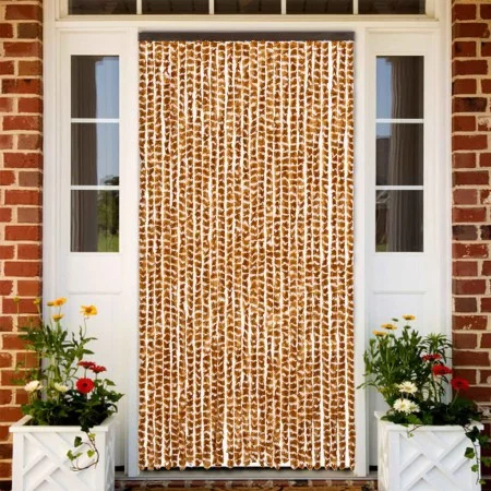 Ocher and white chenille anti-fly curtain 118x220 cm by vidaXL, Mosquito nets for windows - Ref: Foro24-4004891, Price: 74,33...