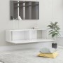Glänzend weißer Sperrholz-TV-Schrank 120x30x30 cm von vidaXL, TV-Möbel - Ref: Foro24-801496, Preis: 91,29 €, Rabatt: %