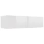 Glossy white plywood TV cabinet 120x30x30 cm by vidaXL, TV Furniture - Ref: Foro24-801496, Price: 102,05 €, Discount: %