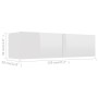 Mueble TV madera contrachapada blanco brillante 120x30x30 cm de vidaXL, Muebles TV - Ref: Foro24-801496, Precio: 95,26 €, Des...