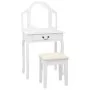 Schminktisch und Hocker Paulownia-Holz und weißes MDF 65x36x128 cm von vidaXL, Schlafzimmerkommoden - Ref: Foro24-289334, Pre...