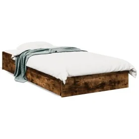 Smoked oak engineered wood bed with drawers 90x190 cm by vidaXL, Beds and slatted bases - Ref: Foro24-3280710, Price: 128,33 ...