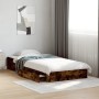 Bett aus geräuchertem Eichenholzwerkstoff mit Schubladen 90x190 cm von vidaXL, Betten und Lattenroste - Ref: Foro24-3280710, ...