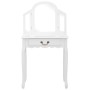 Tocador y taburete madera paulownia y MDF blanco 65x36x128 cm de vidaXL, Tocadores para dormitorios - Ref: Foro24-289334, Pre...