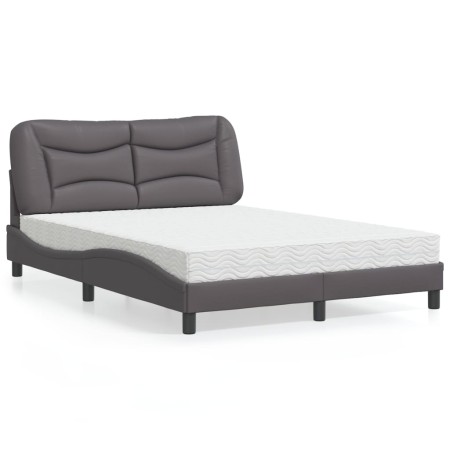 Cama con colchón cuero sintético gris 120x200 cm de vidaXL, Camas y somieres - Ref: Foro24-3208713, Precio: 380,22 €, Descuen...