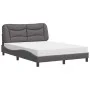 Bed with gray synthetic leather mattress 120x200 cm by vidaXL, Beds and slatted bases - Ref: Foro24-3208713, Price: 374,25 €,...