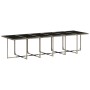 Set comedor de jardín 17 pzas y cojines ratán sintético gris