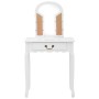 Tocador y taburete madera paulownia y MDF blanco 65x36x128 cm de vidaXL, Tocadores para dormitorios - Ref: Foro24-289334, Pre...