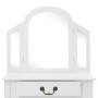 Tocador y taburete madera paulownia y MDF blanco 65x36x128 cm de vidaXL, Tocadores para dormitorios - Ref: Foro24-289334, Pre...