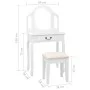 Schminktisch und Hocker Paulownia-Holz und weißes MDF 65x36x128 cm von vidaXL, Schlafzimmerkommoden - Ref: Foro24-289334, Pre...