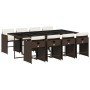 Garden dining set 9 pieces and brown synthetic rattan cushions by vidaXL, Garden sets - Ref: Foro24-3277868, Price: 562,98 €,...