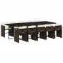 Garden dining set 11 pieces and brown synthetic rattan cushions by vidaXL, Garden sets - Ref: Foro24-3277880, Price: 855,60 €...
