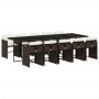 Garten-Essgruppe 11-teilig und braune synthetische Rattankissen von vidaXL, Gartensets - Ref: Foro24-3277880, Preis: 737,53 €...