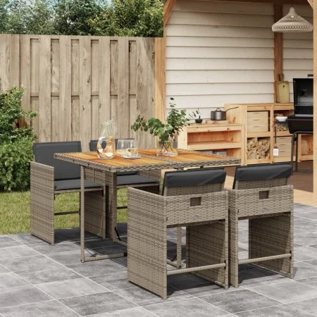 5-piece garden dining set with gray synthetic rattan cushions by vidaXL, Garden sets - Ref: Foro24-3277849, Price: 358,99 €, ...