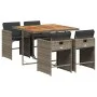 5-piece garden dining set with gray synthetic rattan cushions by vidaXL, Garden sets - Ref: Foro24-3277849, Price: 358,99 €, ...