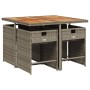 5-teiliges Garten-Essset mit grauen synthetischen Rattankissen von vidaXL, Gartensets - Ref: Foro24-3277849, Preis: 294,74 €,...